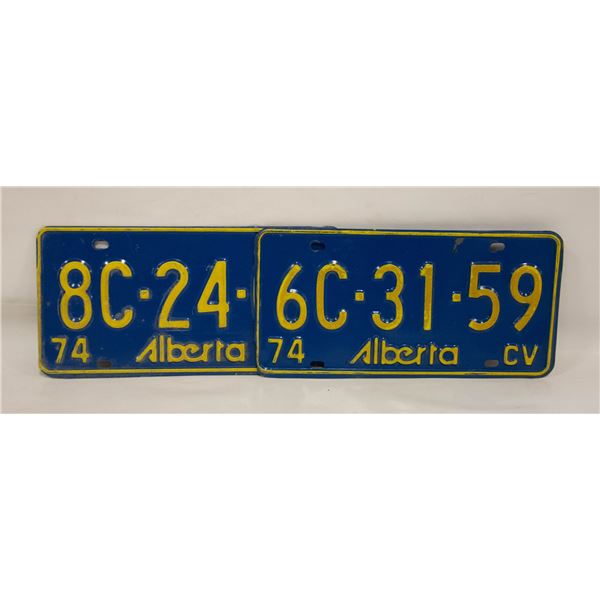 1974 PAIR COMMERCIAL VEHICLE ALBERTA PLATES