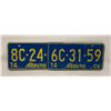 Image 1 : 1974 PAIR COMMERCIAL VEHICLE ALBERTA PLATES