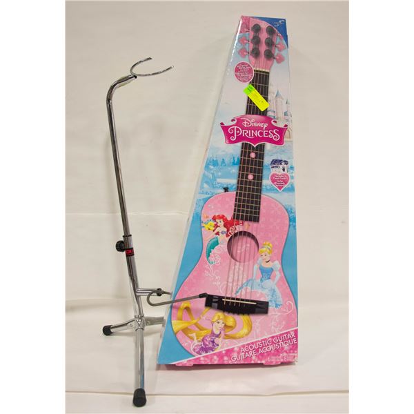 DISNEY PRINCESS ACOUSTIC GUITAR WITH STAND