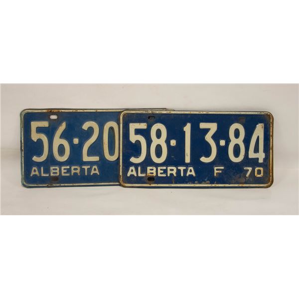 1970 FARM PAIR ALBERTA LICENSE PLATES