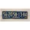 Image 1 : 1970 FARM PAIR ALBERTA LICENSE PLATES