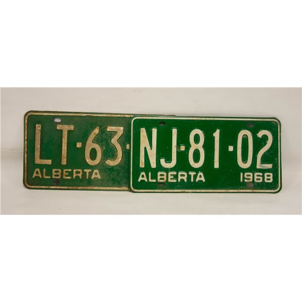 1968 PAIR ALBERTA LICENSE PLATES