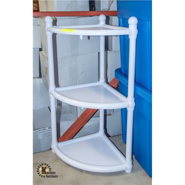PLASTIC CORNER SHELF 3 TIER