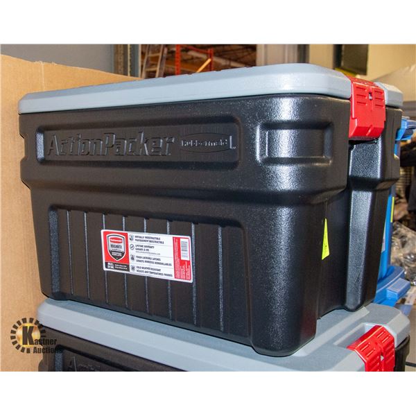 NEW RUBBERMAID ROUGHNECK ACTION PACKER TOTE