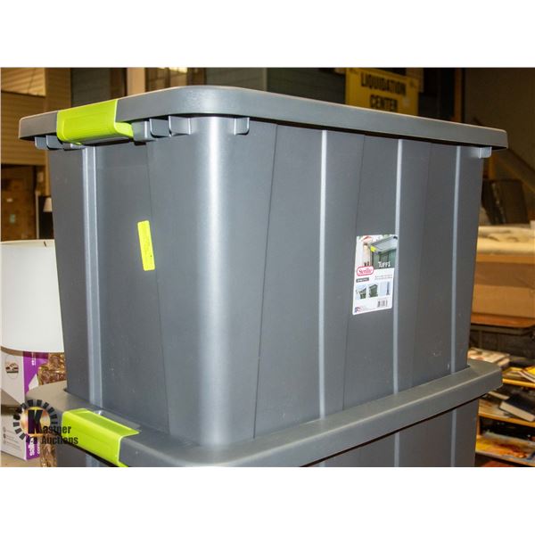 NEW STERILITE 114 LITRE LATCHING TUFF TOTE GREY