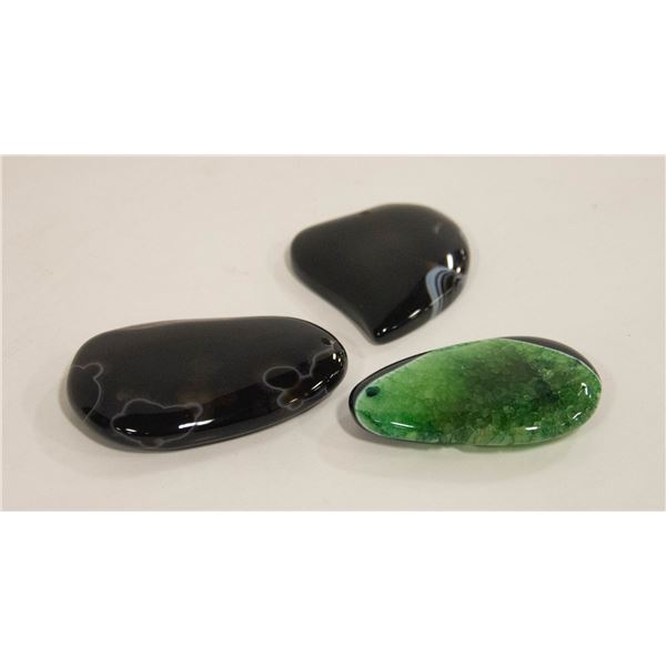 BUNDLE OF GENUINE GEMSTONE POLISHED PENDANTS