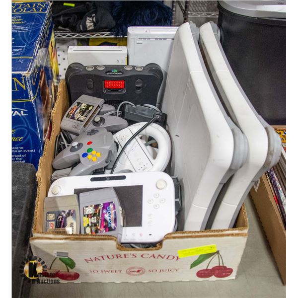 LOT OF NINTENDO 64, WII, WIIU CONSOLES & ACC
