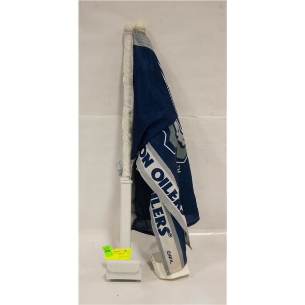 LOT OF 2 OILERS CAR FLAGS