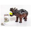 Image 1 : SHOWHOME LEATHER HIPPO STATUE-ESTATE