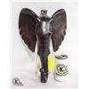 Image 1 : SHOWHOME LARGE WOOD ELEPHANT WALL STATUE-ESTATE