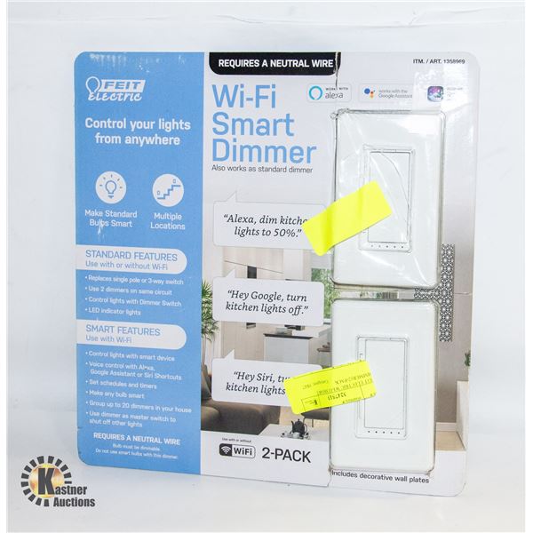 FEIT ELECTRIC WI-FI SMART DIMMER 2-PACK