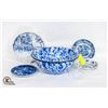 Image 1 : OLD ENAMEL BLUE SPECKLE BOWL & PORCELAIN BLUE