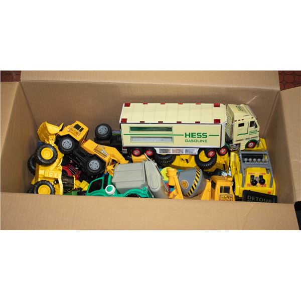 BOX OF CARS & TRUCKS/TOYS