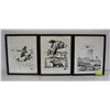 Image 1 : 3 ORIGINAL DRAWINGS BY MARTIN WASP COLIN 2001