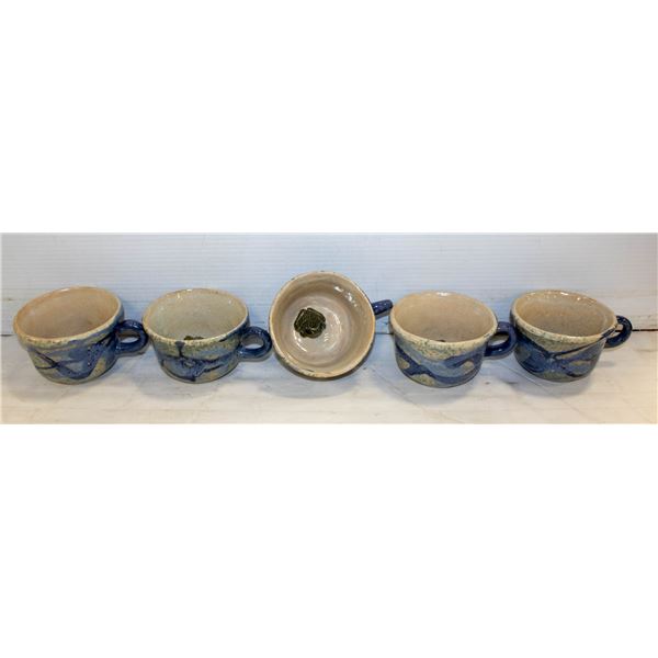 5 CERAMIC FROG CUPS