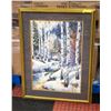 Image 1 : LARGE FRAMED PICTURE OF SNOWEY FOREST