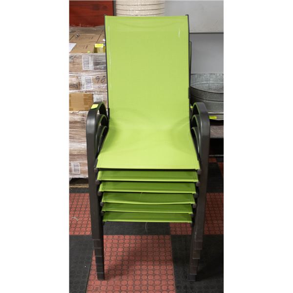 6 PIECE STACKABLE LAWN CHAIRS