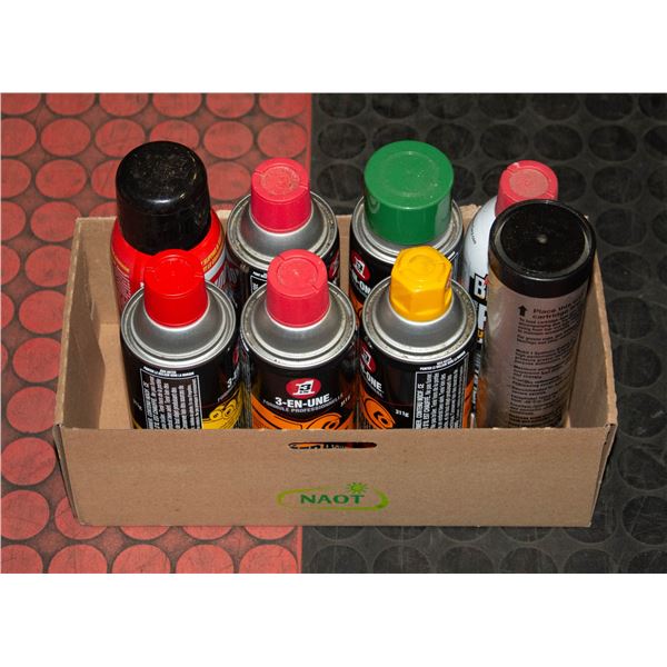 LOT OF AUTOMOTIVE AEROSOL CHEMICALS