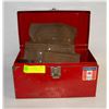 Image 1 : VINTAGE SUEDE TOOL BELT & LITTLE RED TOOL BOX