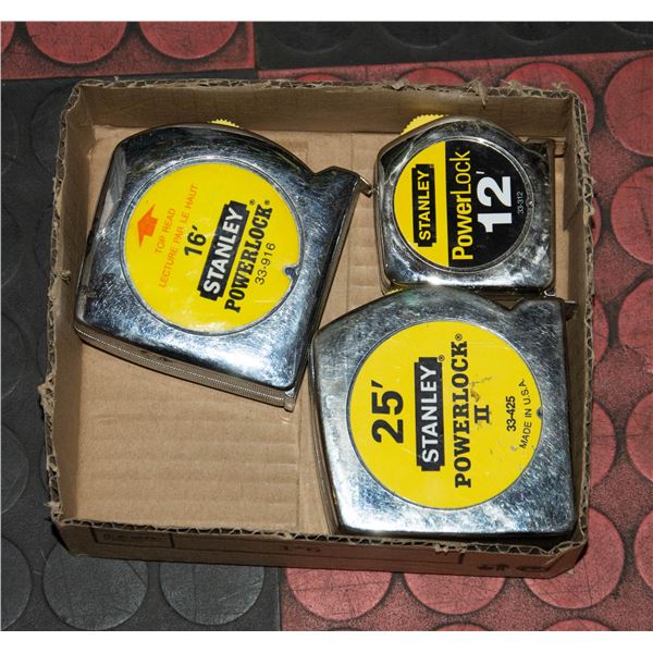 3 PCS STANLEY TAPE MEASURES