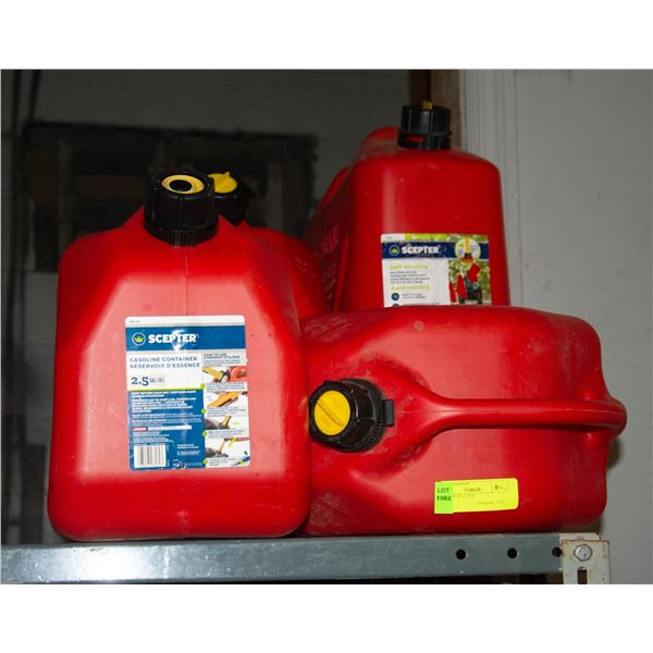 LOT OF FUEL CANS