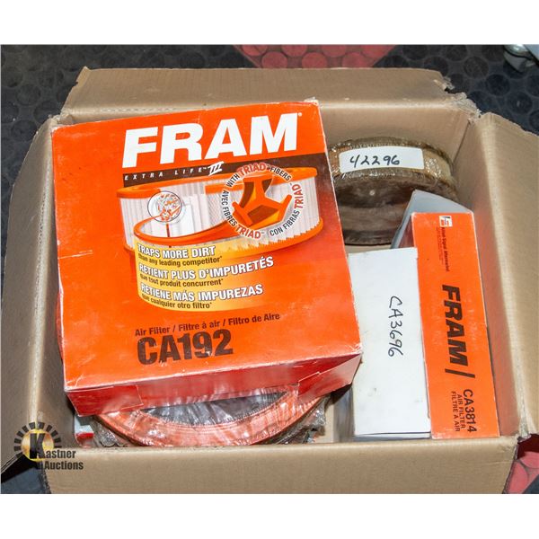 BOX OF FRAM FILTERS