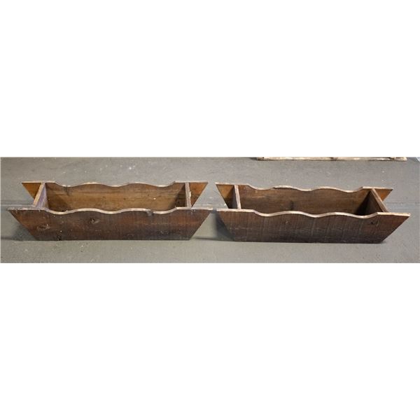 2 WOODEN PLANTERS