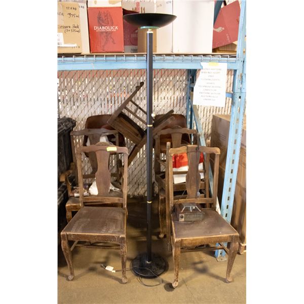 LOT OF VINTAGE CHAIRS INCLUDES BAR HEIGHT STOOLS &