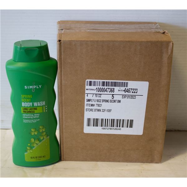 NEW CASE OF SIMPLY U SPRING SCENT BODY WASH