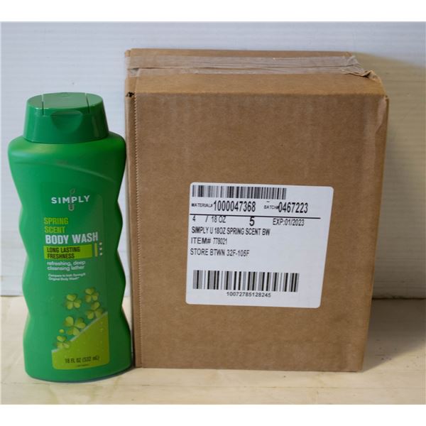 NEW CASE OF SIMPLY U SPRING SCENT BODY WASH