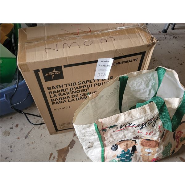 Bathtub safety bar, cushions A