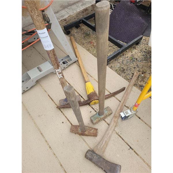 Sledge hammers, picks A