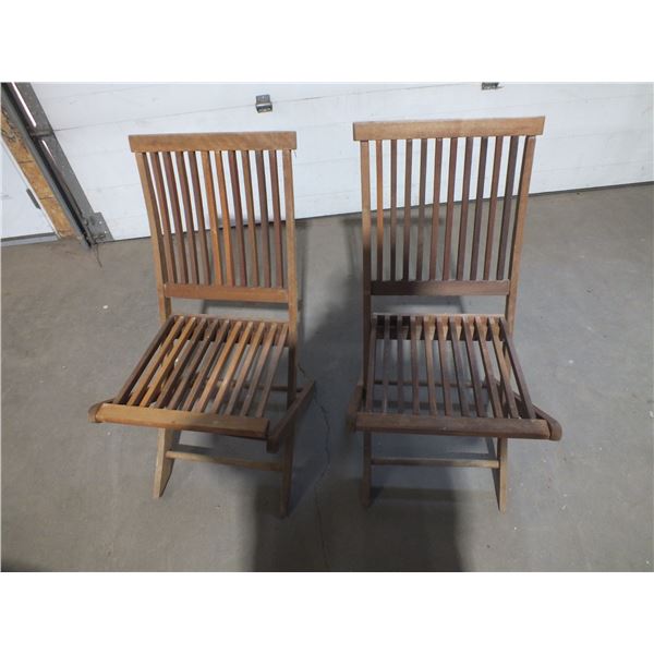 2 Wooden Folding Chairs