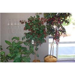 SILK FICUS PLANT IN BRASS POT