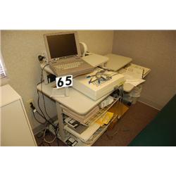 EKG MACHINE, COMPUTER, TABLE, MISCELLANEOUS ITEMS