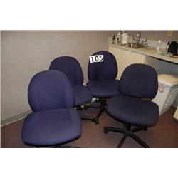4 BLUE SECRETARIES CHAIRS