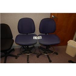 2 BLUE SECRETARIES CHARIS WITH FOOT REST