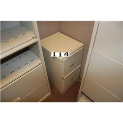 LOT CONSISTING OF REMAINING CONTENTS OF CHECKOUT COUNTER INCLUDING 2 TWO DRAWER FILES, TRASHCANS, 2 