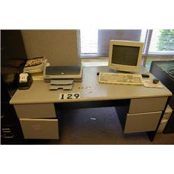LOT CONSISTING OF HP DESKJET, DESK BULLETIN BOARD AND TRAY