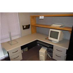 L-SHAPED DESK AND SHELF