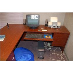 DELL COMPUTER WITH MONITOR, SPEAKERS, PRINTER AND KEYBOARD