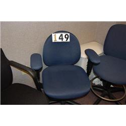 BLUE SECRETARY ARM CHAIR