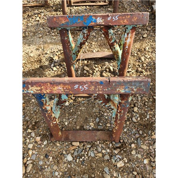 Two heavy steel equipment stands