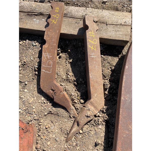 Two Excavator Frost Bucket Ripper Shanks