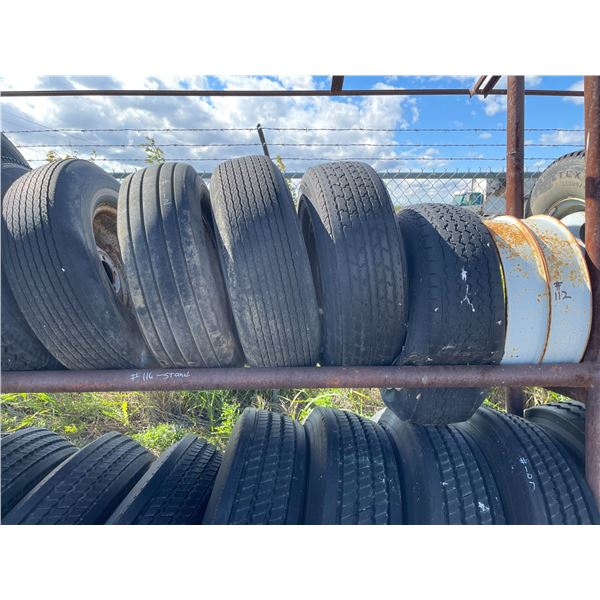 Six 15" Tires on rims and Two spares