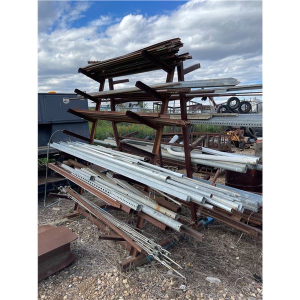 Steel rack with stainless and galvanized posts and misc metals