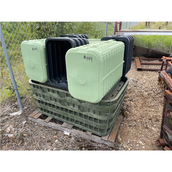 Three plastic above ground Comms pedestals, One PENCELL buried enclosure, Three Pencell lids