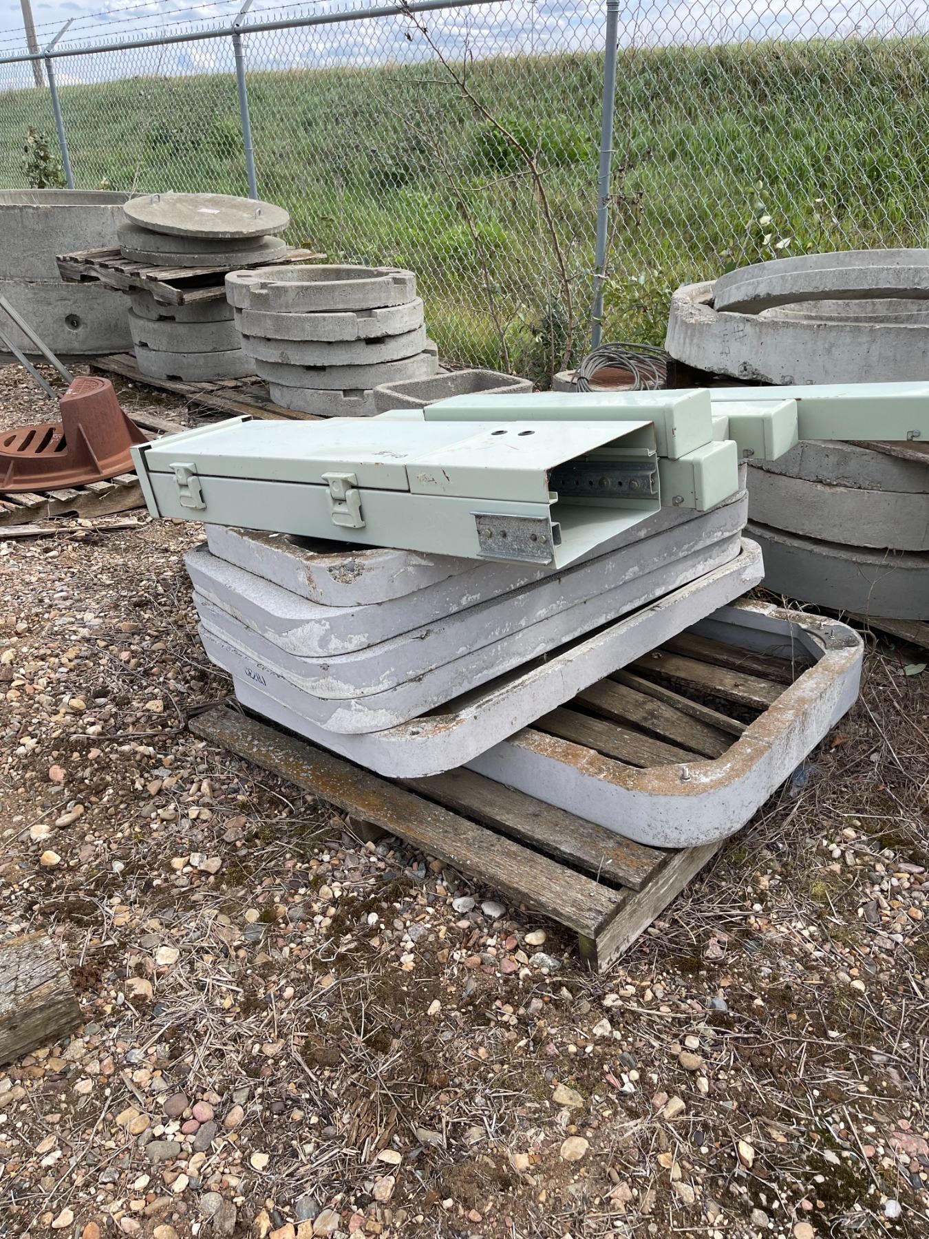 Five B-2, One JU-2 Telco steel pedestals, and five handhole lid risers ...