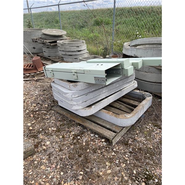 Five B-2, One JU-2 Telco steel pedestals, and five handhole lid risers, one top