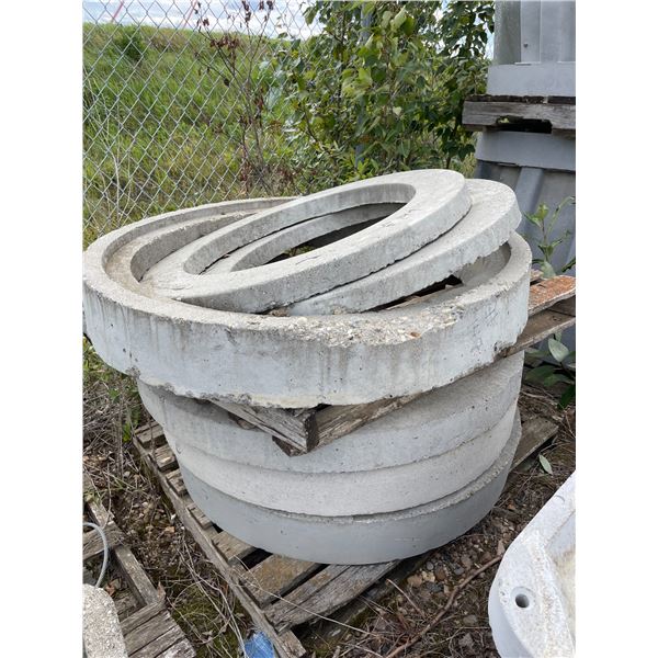 Six Concrete manhole risers, 2-24" and 4-36"